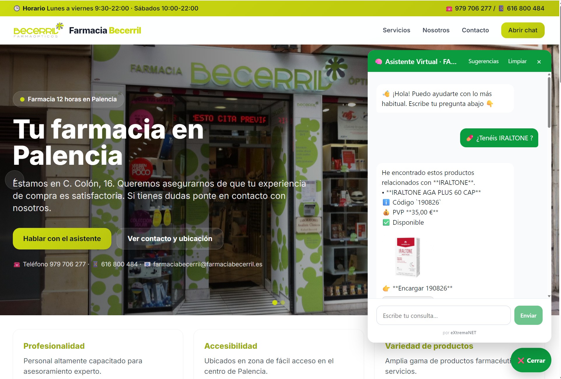 Farmacia Ibecerril con Whatafarma integrado